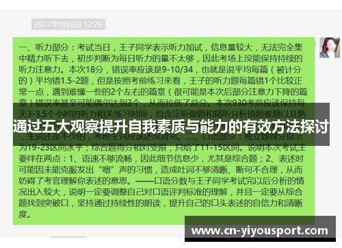 通过五大观察提升自我素质与能力的有效方法探讨